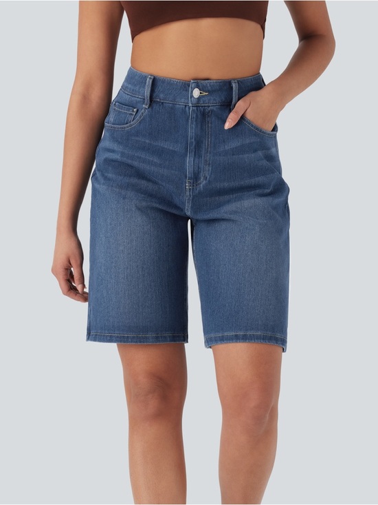 HALARA Pants - Halara Flex™ Denim Bermuda Shorts XS High Waisted Stretch Casual NWT Style